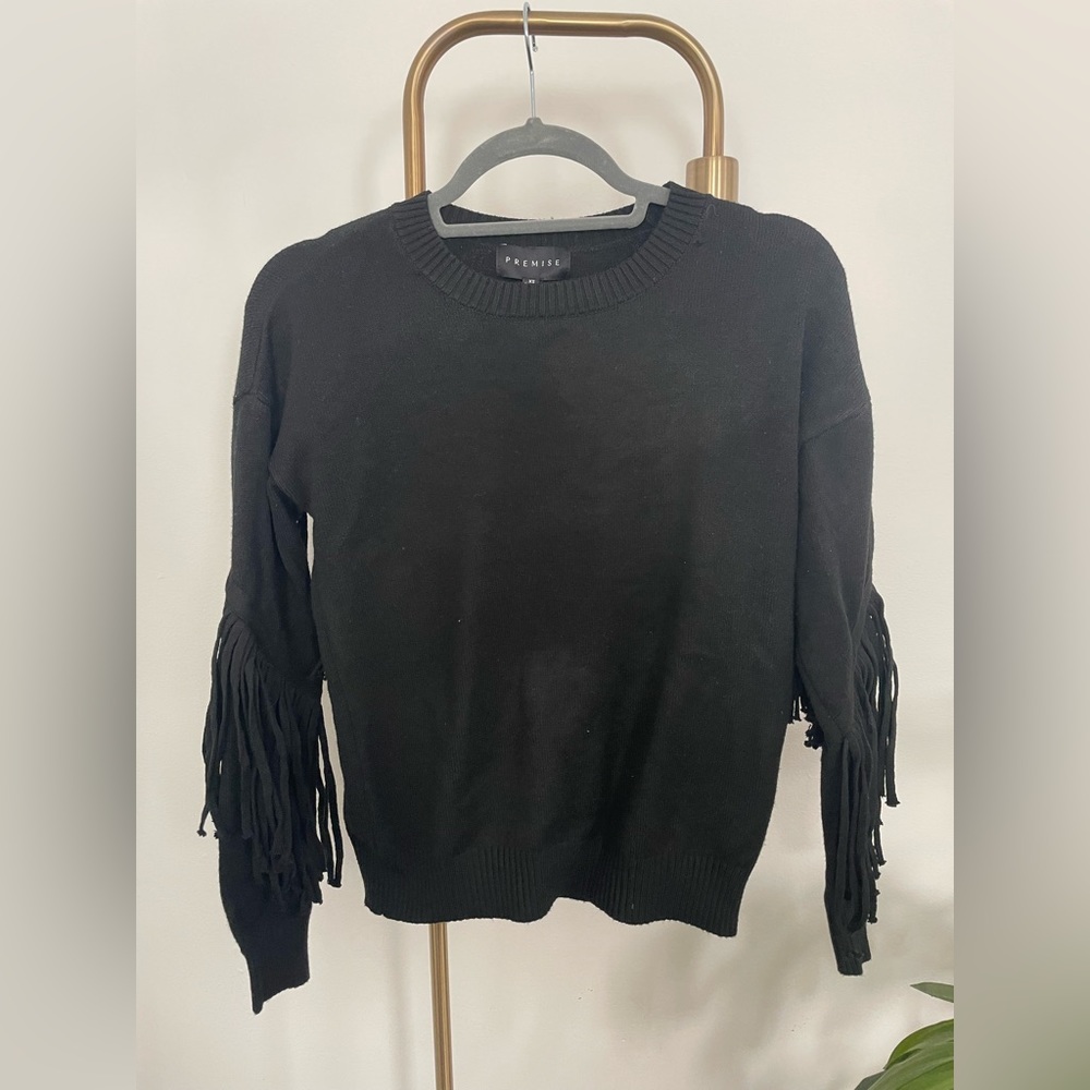 Black sweater with fringe